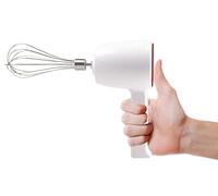 BEPER P102SBA007 Batteur rechargeable sans fil,20W,2 Fouets en Acier inoxydable, 5 Vitesse, Unique Touche de Fonctionnement, Câble USB inclus, Rouge / Blanc