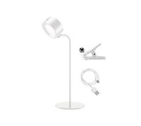 BEPER P201UTP302 Lampe de lecture sans fil, 3 applications, Lampe de table, Lampe murale, Lampe avec clip, 2.3 W, Câble USB rechargeable type-C, 3 nuances de lumière, Blanc