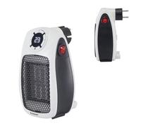 BEPER P203TER350 Mini radiateur soufflant céramique, mini radiateur électrique compact 500 W, écran LED, minuterie 24 h, thermostat, prise rotative à 90°, arrêt automatique sécurisé
