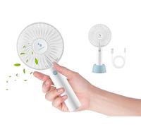 BEPER P206VEN401 Mini Ventilateur Portable Rechargeable, 3 Vitesses, Silencieux, Support et Câble USB inclus, Blanc