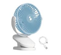 BEPER P206VEN421 Mini ventilateur à pince rechargeable USB, ventilateur portable à 4 vitesses, oscillant, minuterie jusqu'à 8 heures, inclinaison à 180°, à poser sur une table ou à suspendre