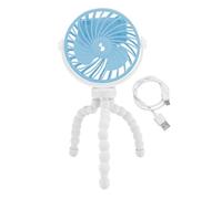 BEPER P206VEN431 Mini ventilateur avec pieds flexibles, rechargeable par USB-C, ventilateur portable à 3 vitesses, rotation à 360°, lumière LED, pieds flexibles pour poussettes, parapluies et voitures