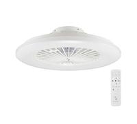 BEPER P206VEN640 Ventilateur de plafond avec éclairage LED, 40W, 3 Vitesses sélectionnables, Minuterie programmable, Ventilateur avec télécommande inclus, Blanc