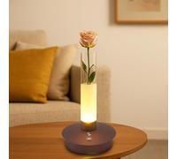 BEPER P207ILI550 Lampe de table rechargeable, lampe LED tactile avec vase lumineux, 3 couleurs de lumière, autonomie de 24 heures, chargement USB, éclairage d’ambiance décoratif