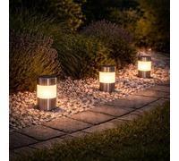 BEPER P207ILO031 Lot de 3 lampes solaires d'escalier pour jardin, 3 lampes solaires d'extérieur avec piquet, allumage automatique, LED pour allées et massifs de fleurs, jusqu'à 8 heures