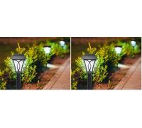 BEPER P207ILO040 Jeu De 4 Lampes Solaires Pour Allées Et Jardins Avec Piquet, Allumage Automatique À La Tombée De La Nuit, Fixation Facile, Design Élégant, Autonomie 6-8 Heures, Protection Ip44