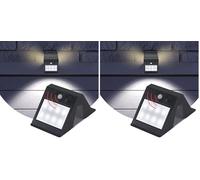 BEPER P207ILO070 Applique solaire sans fil, Spot avec détecteur de mouvement crépusculaire extérieur, Lampe LED, Lampe solaire d'extérieur étanche, Fixation murale avec vis incluses (Lot de 2)