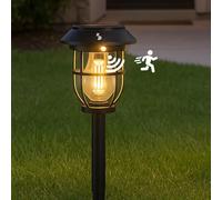 BEPER P207ILO106 Lampe solaire de jardin avec détecteur de mouvement - Éclairage solaire extérieur avec piquet et poignée, 3 modes d'éclairage, allumage automatique, IP44