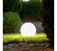 BEPER P207ILO225 Boule lumineuse pour jardin, LED RGB, lumière blanche et multicolore avec capteur crépusculaire, alimentation solaire, avec piquet pour extérieur, diamètre 25 cm.
