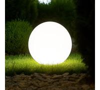 BEPER P207ILO226 Boule lumineuse pour jardin, LED RGB, lumière blanche et multicolore avec capteur crépusculaire, alimentation solaire, avec piquet pour extérieur, diamètre 40 cm.