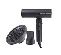 BEPER P301ASC010 Sèche-cheveux sans balais, 1800W, 3 Vitesses, 3 Températures sélectionnables, Indicateur de température LED, Grille autonettoyante, Accessoires inclus, Noir