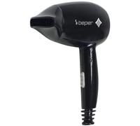 BEPER P301ASC100 Sèche-cheveux de voyage, 1200W, Sèche-cheveux pliable, 3 Températures, 2 Vitesses, Petit et léger sèche-cheveux, Noir