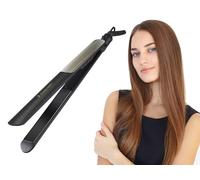 BEPER P301PIS200 Lisseur à cheveux en céramique, Lisseur avec 6 niveaux de température, Chauffage rapide jusqu'à 230°, Câble pivotant à 360°, Arrêt automatique, Verrouillage des plaques, Noir