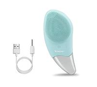 BEPER, P302VIS002 Brosse de nettoyage visage et massage contour des yeux, imperméable, technologie Sonic, rechargeable par câble USB, autonomie 90 min, idéal pour tous les types de peau Bleu Tiffany