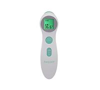 BEPER P303Med001 Thermomètre à infrarouge pour la fièvre, sans contact, mesurant le corps/les liquides/les objets et les surfaces, écran LCD rétroéclairé, mémoire 10 mesures, blanc/vert d'eau