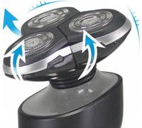 BEPER P304BAR003 Rasoir électrique pour hommes avec 3 têtes flexibles - rechargeable par USB et facile à nettoyer