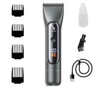 BEPER P304CAP010 Tondeuse à cheveux professionnelle pour homme, lames en titane et céramique, écran LED, 4 peignes régulateurs, 2 vitesses, autonomie 3h, recharge USB-C, utilisation au fil et sans fil