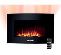 BEPER RI.503 - Cheminée électrique Murale, avec télécommande, Effet de Flamme avec 5 Niveaux d'intensité, minuterie hebdomadaire, Cosy, Mode Chauffage avec réglage de la température