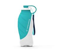 BePetMia Bouteille Portable d'eau pour Chien, Couvercle utilisable comme gamelle, Gourde en Silicone pour l'extérieur 580 ML (Bleu)