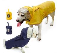 BePetMia Veste de Pluie pour Chien, Manteau Imperméable avec Capuche, Réglable pour Chiens de Petite, Moyenne et Grande Taille (XL: Neck 50-54cm, Chest 56-65cm, Yellow)