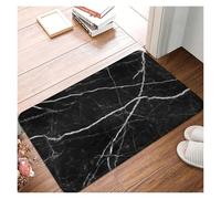 BEPHON Absorbant l'eau, en Microfibre Paillasson antidérapant en marbre Noir avec Motif de Texture de Pierre, pour Cuisine, entrée, Salle de Bain, Chambre à Coucher, décoration Lavable(60CMX90CM)