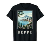 Beppu Japan Spring Mountain Coastal Travel Art T-Shirt