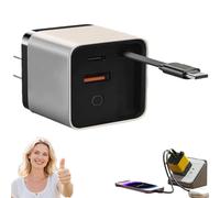 Beproudlevel 3 in 1 Charger Retractable 80w Max Fast, 80 Watt Scalable Fast Charger Module, Universal All in One Multi Phone Chargers with Wall Plug, for Phones, Tablets (White)