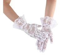 BEPSYOM 1 paire Gants En Dentelle Pour Femmes, été élégante gants en dentelle, Gants En Dentelle Florale Pour Femmes, Gants Soirée Court Opéra, Gants Danse Mariage Élégante Vintage Floral