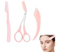 BEPSYOM 3 pièces Set de Coupe de Sourcils avec Petite Cisaille, Rasoir pour Sourcils, Outils pour Tailler les Sourcils pour Hommes et Femmes