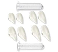 BEPSYOM 4 Paires de Dents de Vampire Costume Crocs Fausse Dent avec 2 Tubes de Perles pour Cosplay, Accessoires de Fête Halloween (4 Tailles)