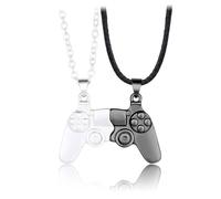 BEPSYOM Collier Magnétique pour Femme - 1 Paire de Colliers Couple ou Meilleures Amies avec Pendentif Manette de Jeu