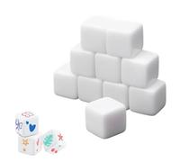 BEPSYOM Lot de 10 Dés en Acrylique Vierges à 6 Faces, Dés Vierges DIY pour Peinture, Dés Rectangulaires pour Jeux de Société, Apprentissage, Bricolage, Plaisir de Fête, Gros dés (16mm) (Blanc)