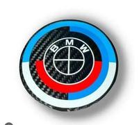 Beq - 4 X Caches Moyeu Centre Roue 68mm Bmw Carbone Bleu Blanc Logo Enjoliveur Pour Bmw E90 E91