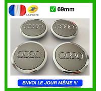 BEQ - 4pcs 69mm AUDI Gris Logo Caches Moyeu Centre Roue Enjoliveur ref.4B0601170A