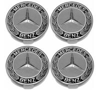 BEQ - 4pcs Centre De Roue 75mm Noir blanc Mercedes Benz Logo Cache Moyeu Jante Emblème