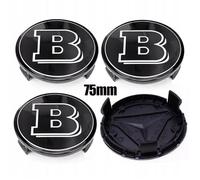 BEQ - 4x 75MM BRABUS Noir origine Logo Centre De Roue Cache Moyeu Emblème Enjoliveurs Pour Mercedes Benz