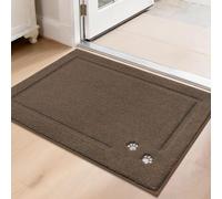 BEQHAUSE Tapis Entree Interieur, 50 * 80cm Tapis d'Entrée Intérieur Antidérapant, Antidérapant, Lavable en Machine, Absorbantes pour Chien, Entrée, Porte et Couloir, Gris Foncé (Brun, 50 * 80 cm)