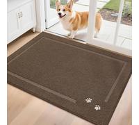 BEQHAUSE Tapis Entree Interieur, 80 * 120cm Tapis d'Entrée Intérieur Antidérapant, Antidérapant, Lavable en Machine, Absorbantes pour Chien, Entrée, Porte et Couloir, Gris Foncé
