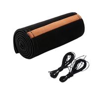 BEQLXTA Couvre Volant Voiture Housse de Protection Universelle tressée pour Volant de Voiture, 38cm, en Daim, Peau de Vache, pièces intérieures