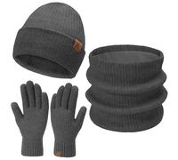 Bequemer Laden Femmes Hiver Bonnet Chaud Écharpe Gants Tactiles Ensemble | Bonnets Chapeau Femmes Tricot Gant Thermique Anti Froid Cache-Cou pour Neige Ski, Course à Pied, Vélo, Conduite Cadeau Noel