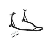 HomCom Béquille d'atelier moto avant – goupille réglable, adaptateurs bras oscillant, acier noir