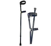 Béquille d'avant-bras en aluminium, canne pliante légère avec coussinet ergonomique en mousse, support pour coude, dix réglages de hauteur pour les personnes âgées et aide à la mobilité, base stable