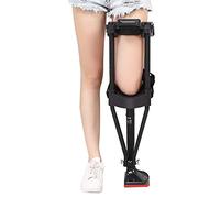 Béquille de genou réglable mains libres, télescopique à une jambe, support de mobilité du genou réglable en hauteur for les fractures de la cheville, charge maximale 220 lb(Left)