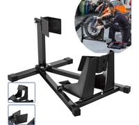 Béquille de montage pour moto LARS360 Kit professionnel - Cric en acier avec support de pneu réglable (17"-21"/90-130mm) & bases en caoutchouc antidérapantes | 62x46x41 cm