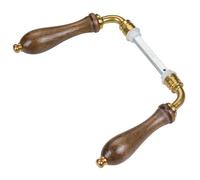 Béquille Double Poire, 2 Portées, Fixation Goupille, 7mm x 80mm, Bois Noyer