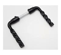 Béquille Double Torsadee, 2 Portées, Fixation Polybloc, Carré Inox, 7mm x 110mm, Époxy Noire