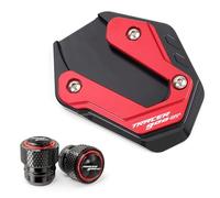Béquille Latérale De Moto Coussinet Grossissant Couvercle De Valve De Pneu pour Yamaha pour Tracer 900GT 900 GT 2017-2019 2020(Rosso)