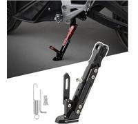 Béquille Latérale de Moto pour Kawasaki W 650 1999-2006, Moto Réglable Aluminium Renforcé Base Antidérapante Support Stationnement Stable Jeu,A Black