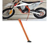Béquille latérale de moto, Qiilu support de béquille de béquille latérale de stationnement en alliage d'aluminium adapté pour 200,250,300,350 XC XCW XCF XCFW EXC (orange et noir)