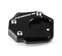 Béquille Latérale Moto POUR H-ONDA CB500X 2013 2014 2015 2016 2017 2018 2019 2020 2021 CNC Pied Support Latéral Plaque Béquille Agrandisseur Support Extension(Black,CB500X logo)